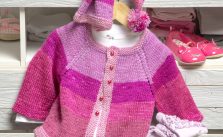 Free Baby Knitting Pattern for a Pixie Cardigan and Hat