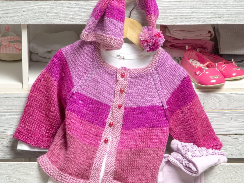 Free Baby Knitting Pattern for a Pixie Cardigan and Hat