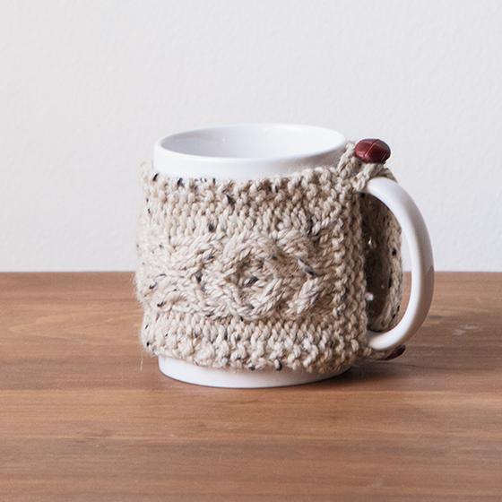 Free Knitting Pattern for Cabled Cozies for Coffee Cup