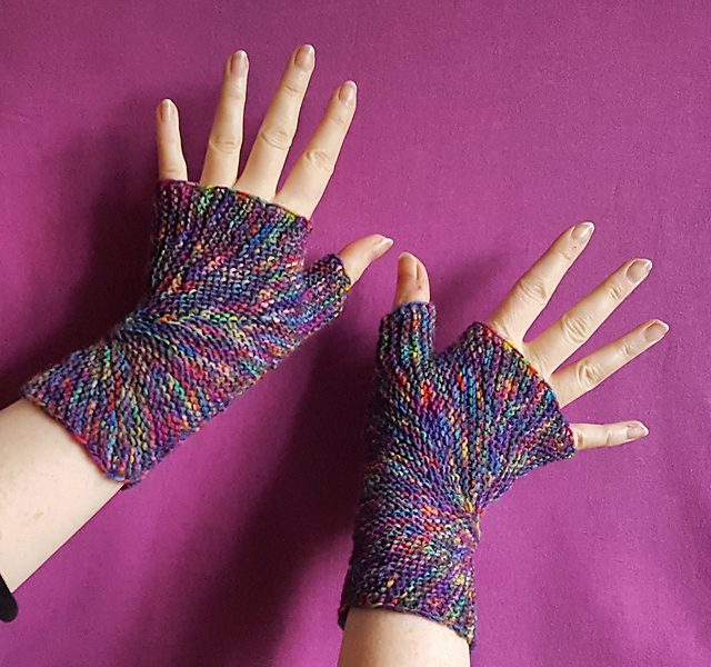 Free Knitting Pattern for Color Explosion Mitts
