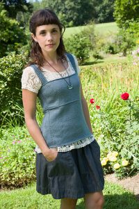 Free Knitting Pattern for Elowyn Top. Easy to to knit for Spring you can use for layering.