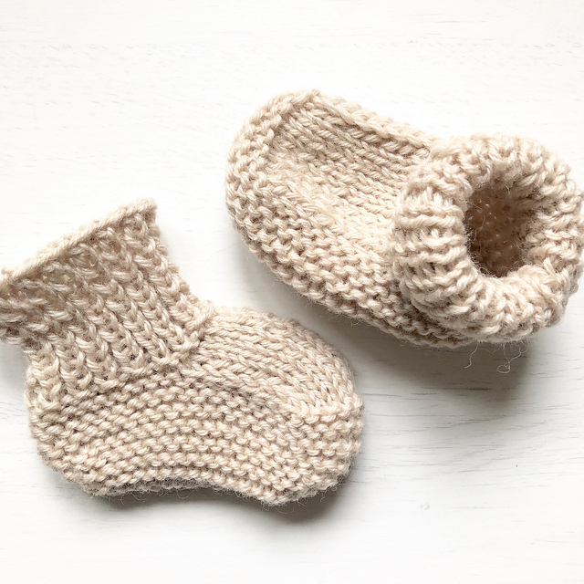 Free Knitting Pattern for Quick & Easy Baby Boots