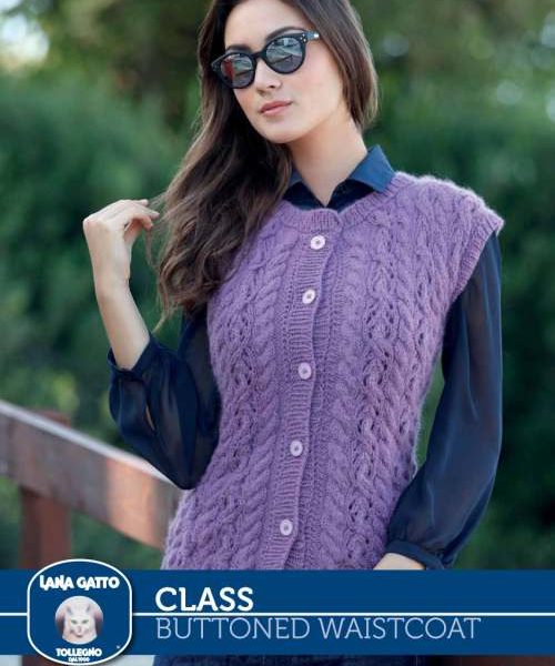 Free Knitting Pattern for a Buttoned Waistcoat