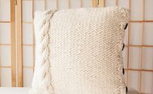 Free Knitting Pattern for a Cable Me Cozy Pillow Cover