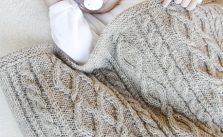 Free Knitting Pattern for a Cabled Baby Blanket