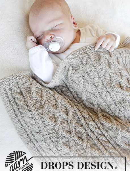 Free Knitting Pattern for a Cabled Baby Blanket