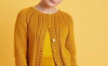 Free Knitting Pattern for a Cabled Raglan Cardigan