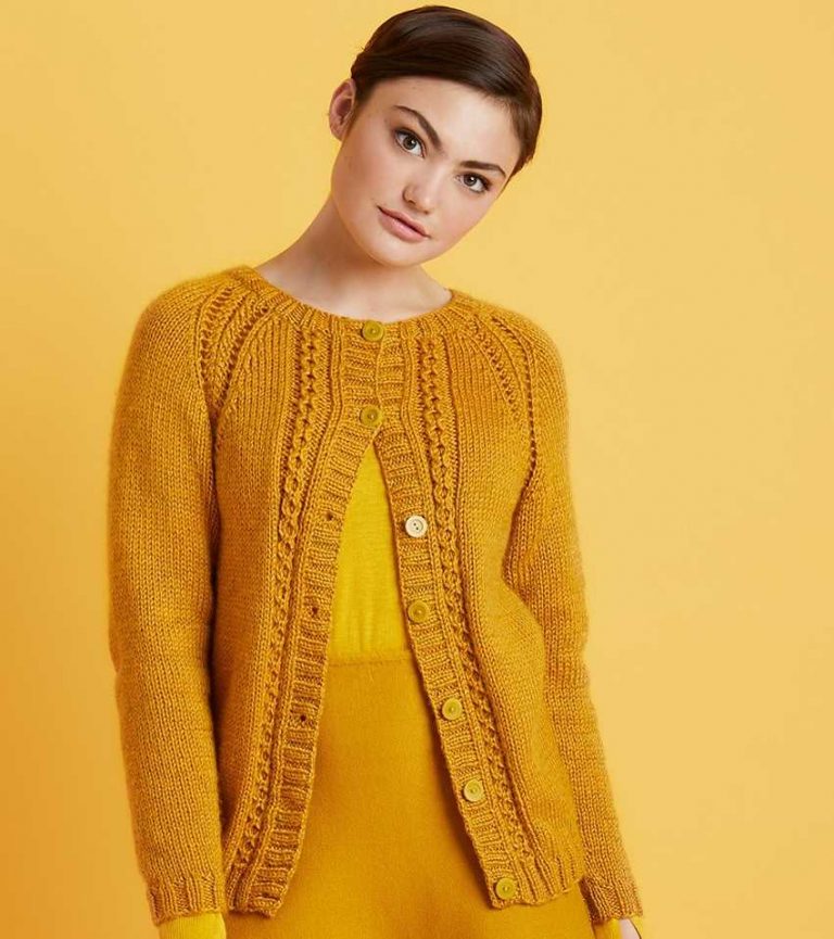 Free Knitting Pattern for a Cabled Raglan Cardigan - Knitting Bee