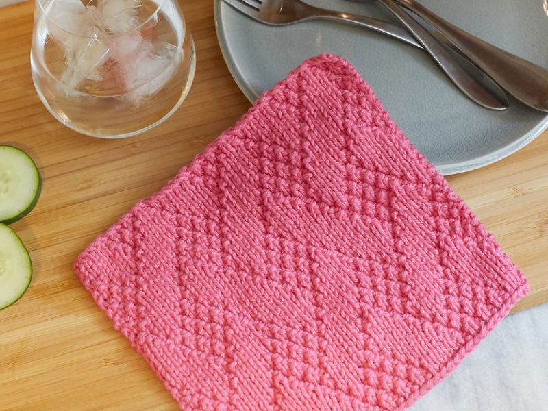 Free Knitting Pattern for a Chevron Dishcloth
