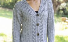 Free Knitting Pattern for a Diamond Cardigan