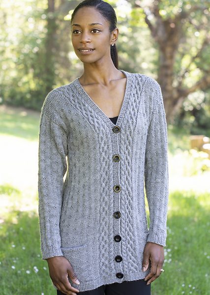 Free Knitting Pattern for a Diamond Cardigan