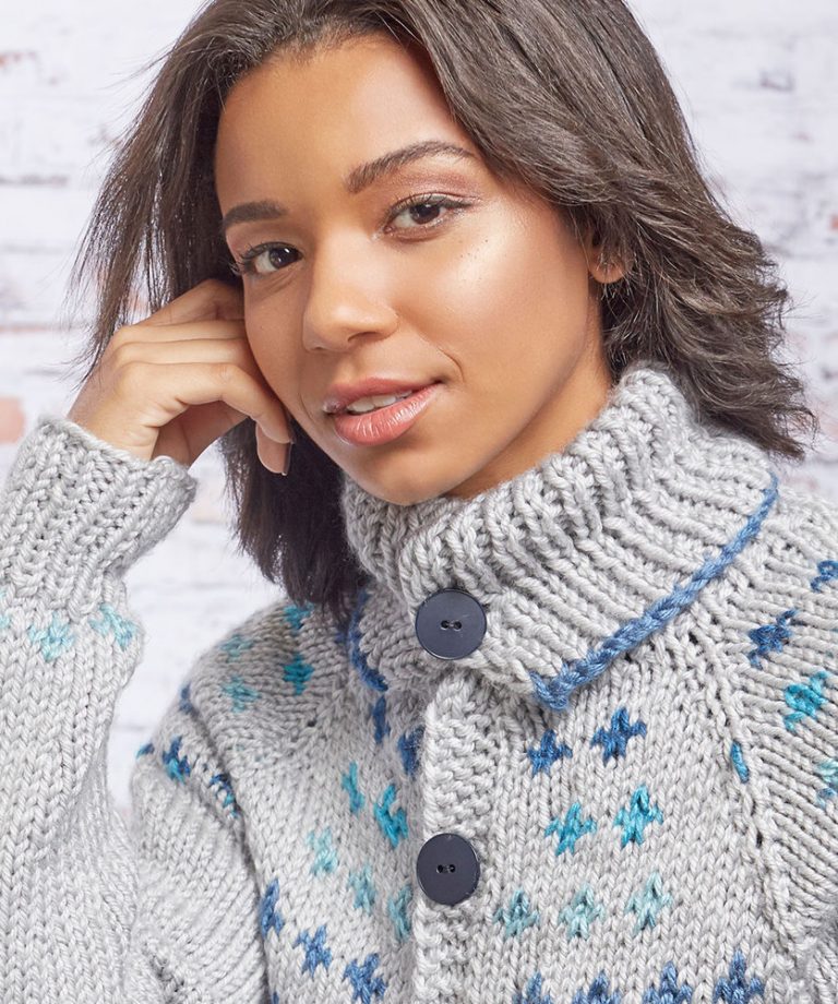 Free Knitting Pattern for a Fair Isle Sweater Coat - Knitting Bee