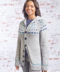 Free Knitting Pattern for a Fair Isle Sweater Coat