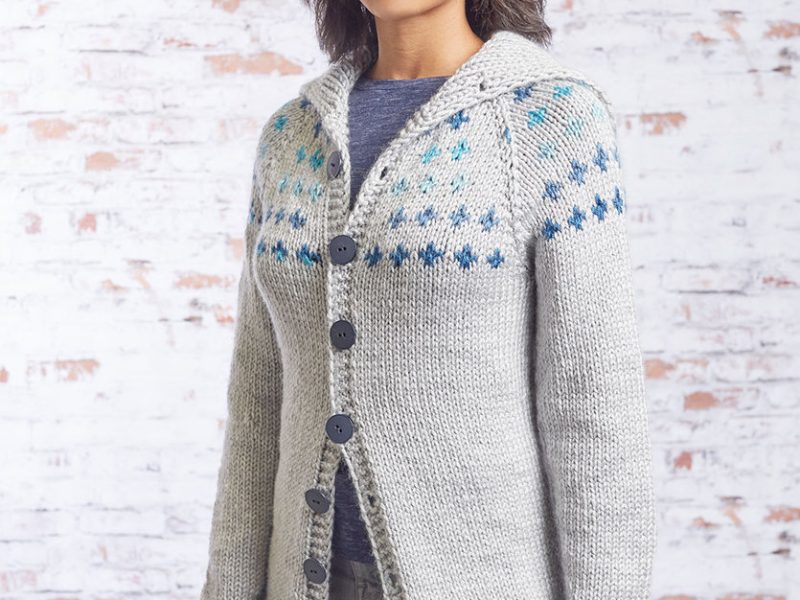 Free Knitting Pattern for a Fair Isle Sweater Coat