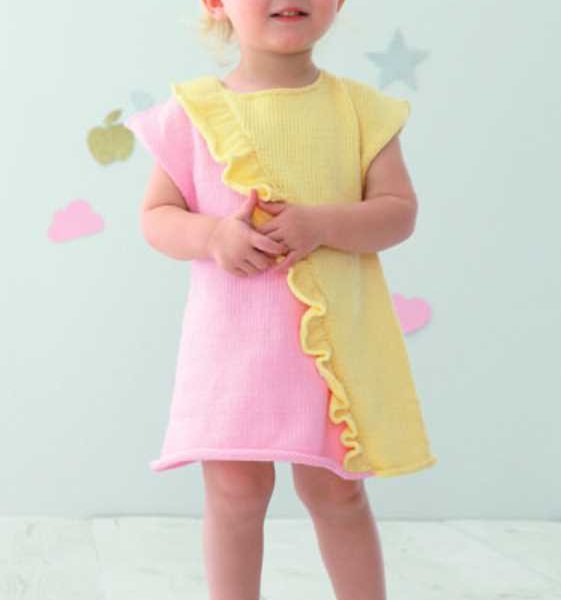 Free Knitting Pattern for a Flore Baby Dress