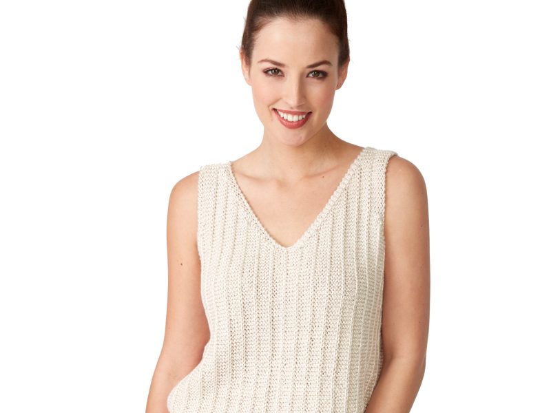 Free Knitting Pattern for a Get in Line Knit Tank