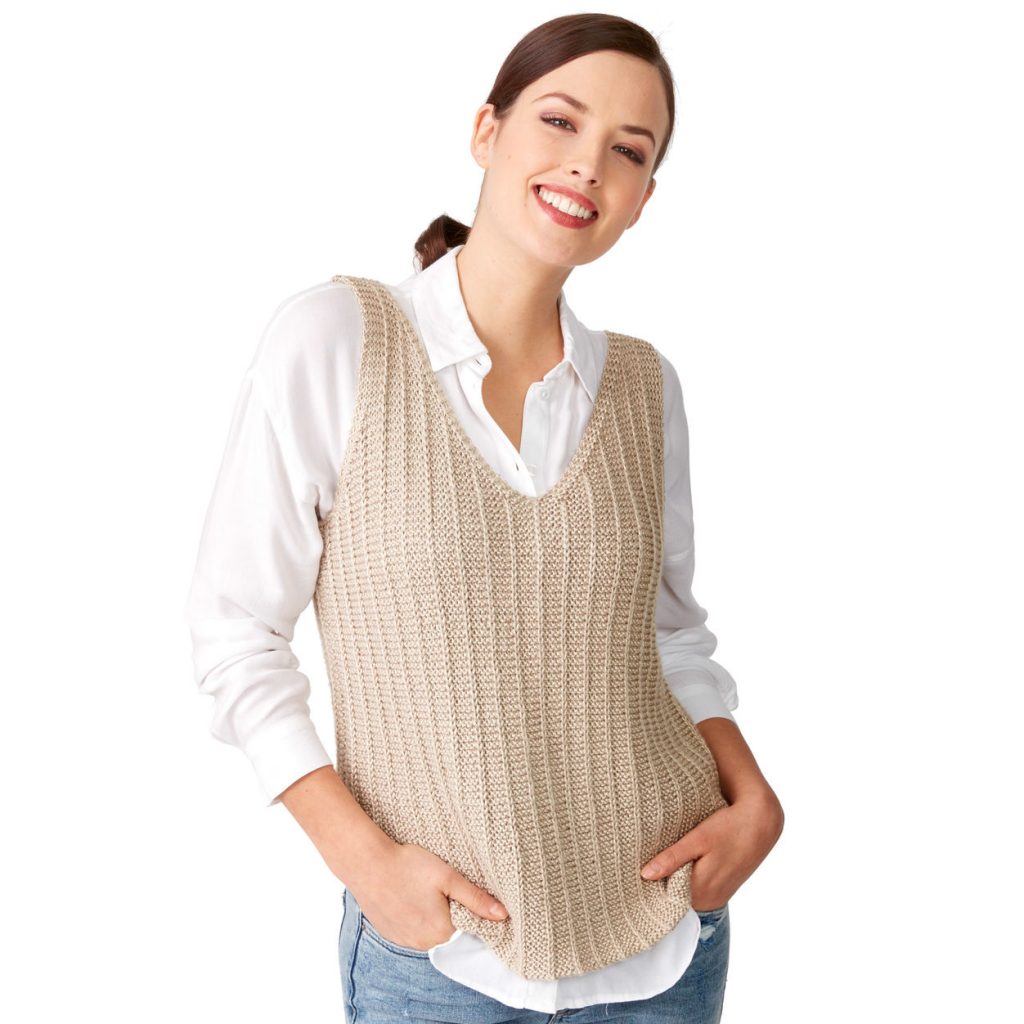 Free Knitting Pattern for a Get in Line Knit Tank
