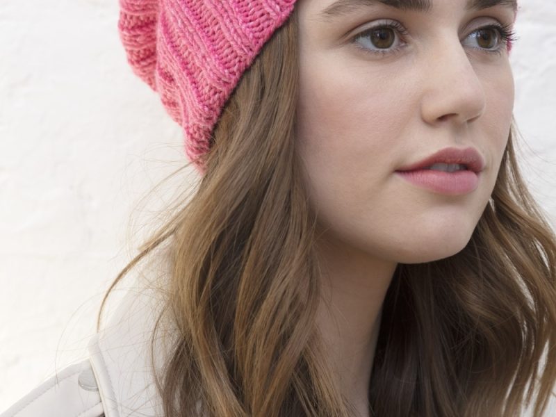 Free Knitting Pattern for a Girls Ribbed Hat