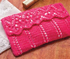 Free Knitting Pattern for a Lace Clutch