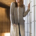 Free Knitting Pattern for a Long Women's Cabled Cardigan