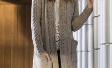 Free Knitting Pattern for a Long Women’s Cabled Cardigan