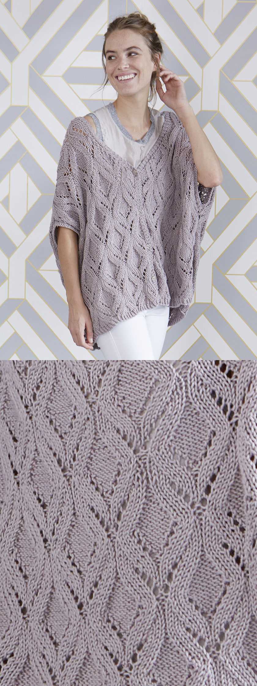 Free Knitting Pattern for a Oversized Lace Vest