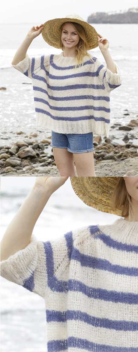 Free Knitting Pattern for a Riviera Stripes Sweater