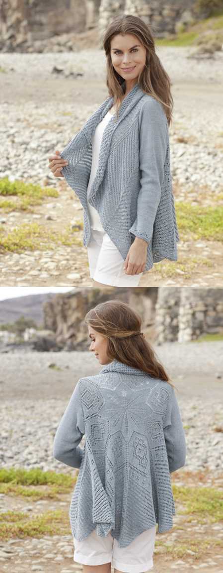 Free Knitting Pattern for a Seaside Dreamer Lace Cardigan