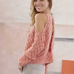 Free Knitting Pattern for a Shoulderless Lace Top