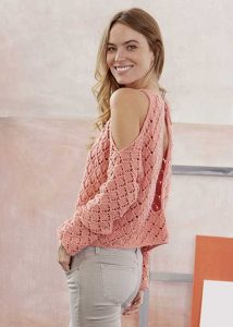 Free Knitting Pattern for a Shoulderless Lace Top