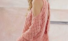 Free Knitting Pattern for a Shoulderless Lace Top
