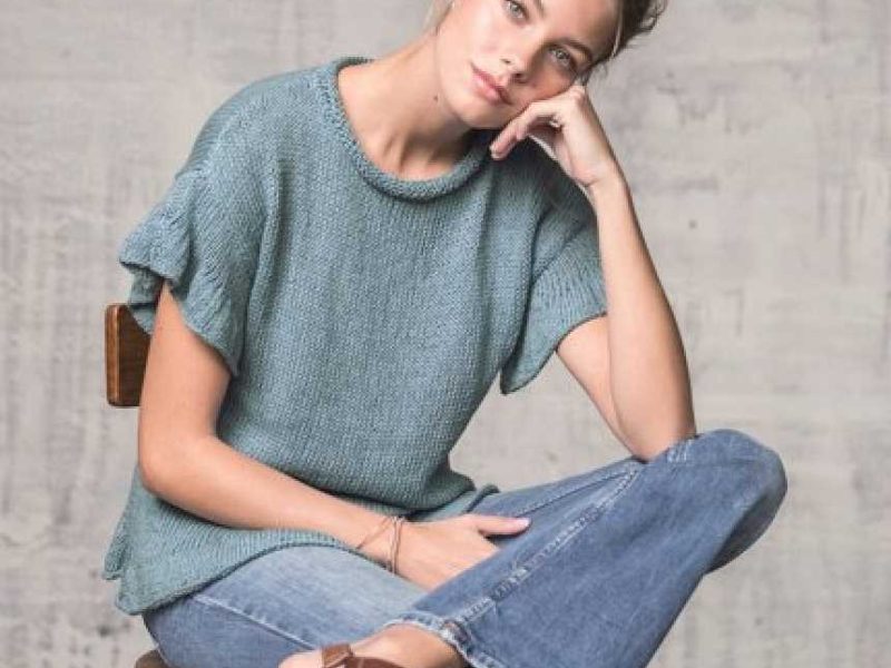 Free Knitting Pattern for an Axelle Sweater in Phildar