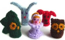 Free Knitting Patterns for Finger Puppets: Bunny, Puppy, Dinosaur, Princess, and Owl