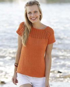 Free Summer Knitting Patterns 2018 lace yoke tee