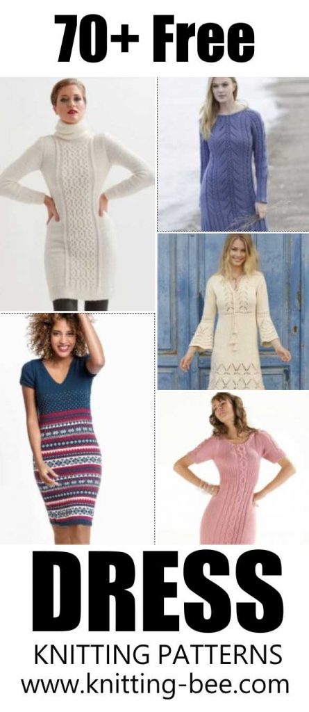 70 Plus Free Knitting Patterns for Women's Dresses. Free knitting pattern for dresses. 