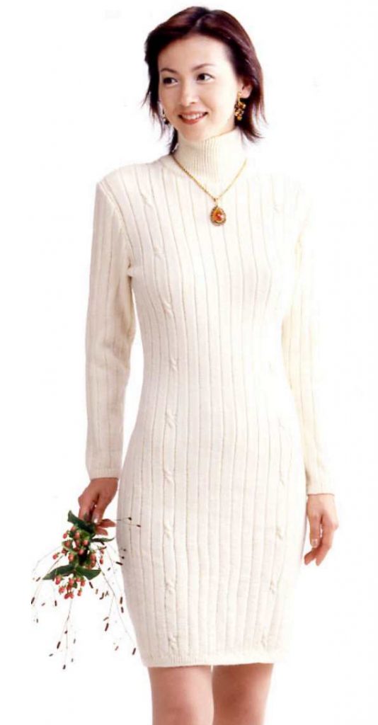 Fitted Cashmere Dress Free Knitting Pattern