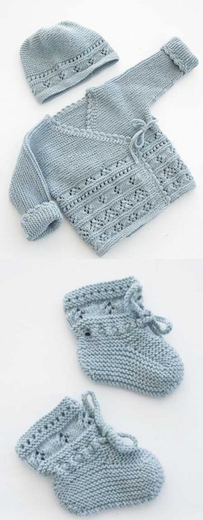 Free Baby Knitting Pattern for Jacket and Booties