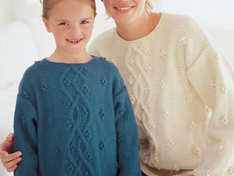 Free Cabled Sweater Knitting Pattern fro Ladies and Girls