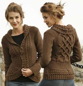 Free Knitting Pattern for Chocolate Passion a Cabled Cardigan