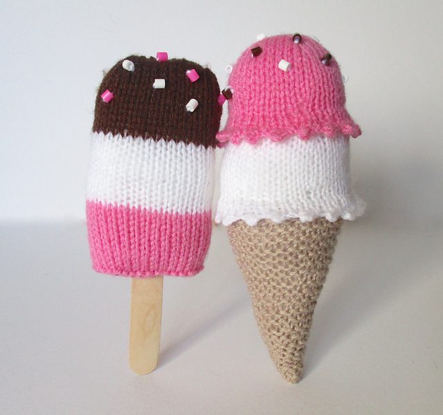 Free Knitting Pattern for Ice Cream Treats Toys