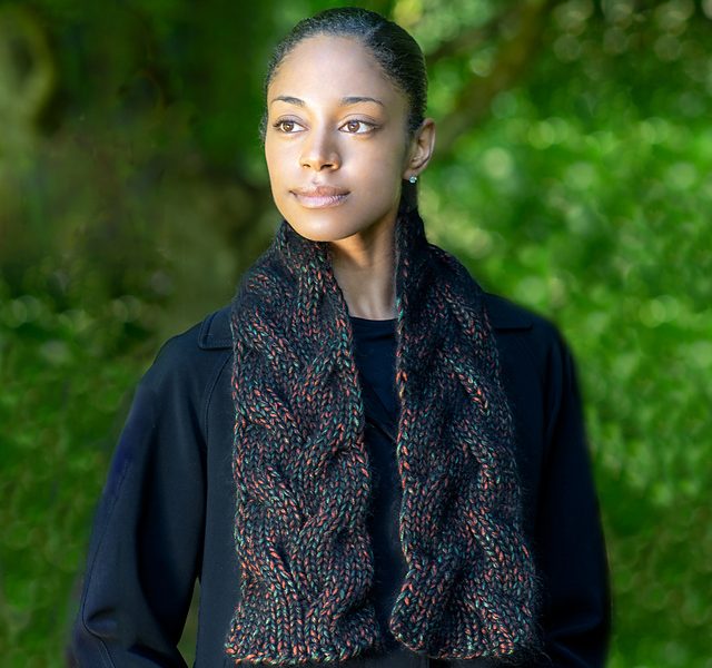 Free Knitting Pattern for a Autumn Braid Scarf