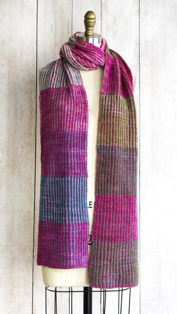 Free Knitting Pattern for a Byberry Scarf. Free brioche knitting pattern