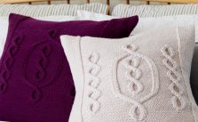 Free Knitting Pattern for a Cabled Hygge Chic Knit Pillow
