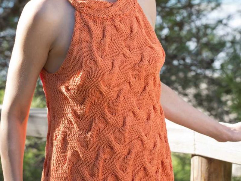 Free Knitting Pattern for a Cabled Tank Top