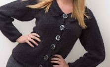 Free Knitting Pattern for a Cardigan with Peter Pan Collar