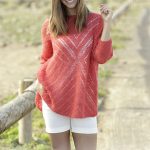 Free Knitting Pattern for a Center of my Heart Lace Jumper