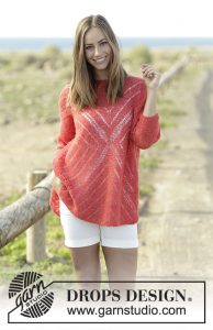 Free Knitting Pattern for a Center of my Heart Lace Jumper