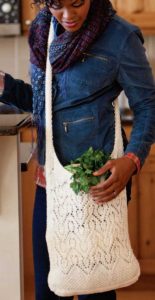 Free Knitting Pattern for a Chevron Lace Market Bag