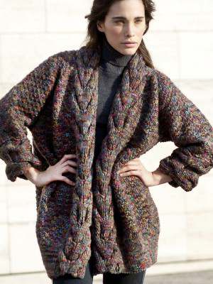 Free Knitting Pattern for a Chunky Cable Edge Jacket