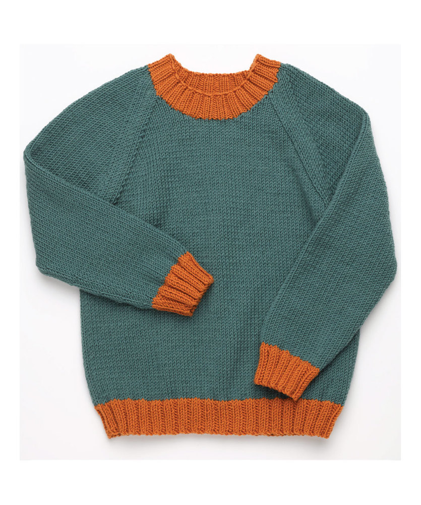 Free Knitting Pattern for a Classic Kid's Pullover with Raglan Sleeves